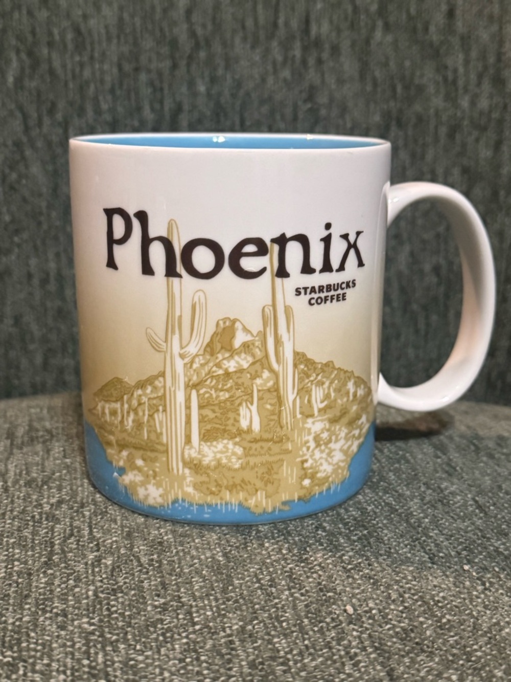 Starbucks Phoenix Mug - White, Blue and Gold Desert Artwork